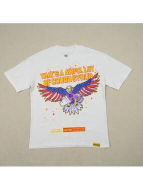 That's A AWFUL LOT OF COUGH SYRUP Eagle Graphic Cotton T-Shirt White Men S